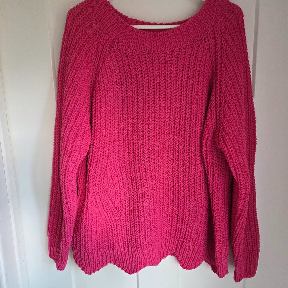 Zenana Women's‎ Pink Cozy Knit Long Sleeve Pullover Sweater